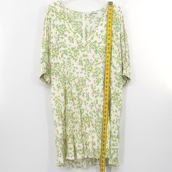 Rixo Target Puff Sleeve Dress Plus Size 16W White Pink Floral Spring Summer Boho - Picture 5 of 8